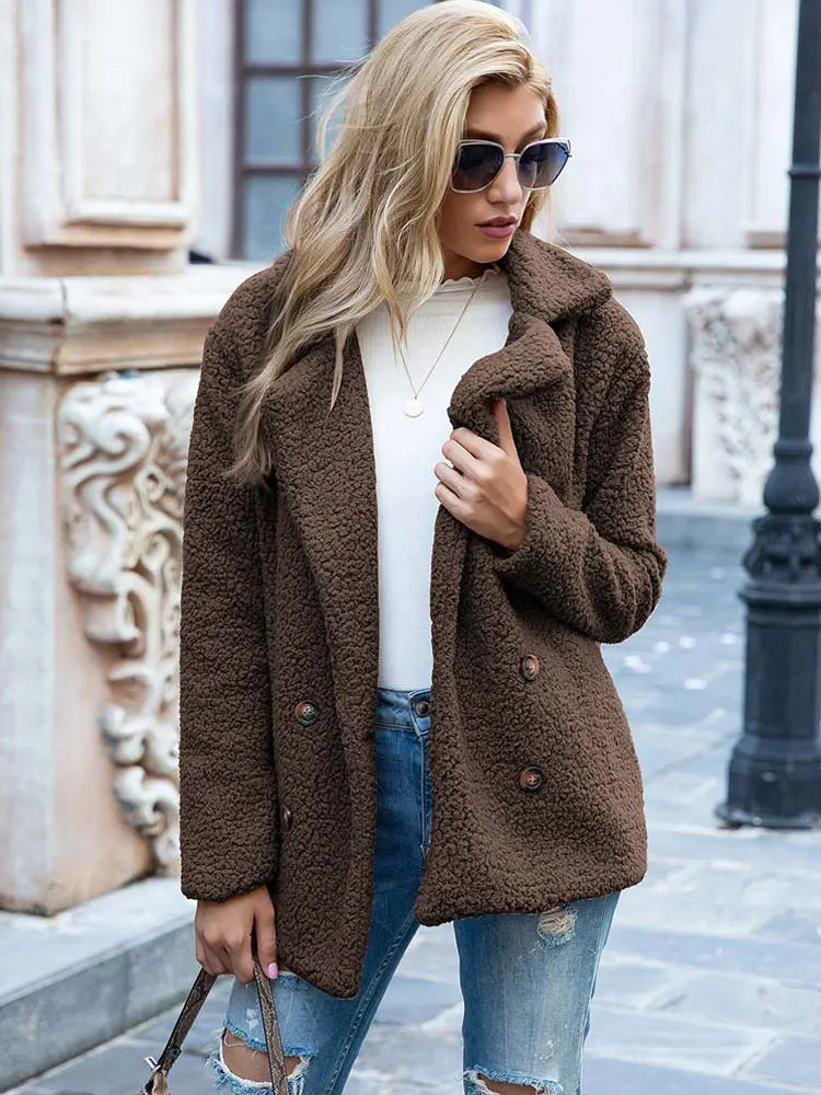 Naisten Faux Fur Takki Tyylikäs ja Lämmin 8