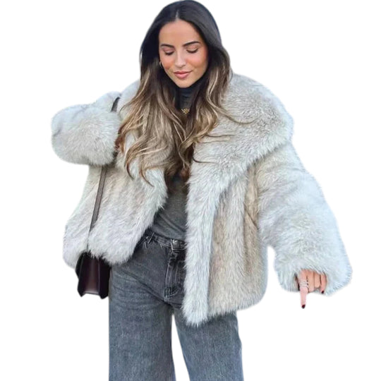 Naisten Faux Fur Takki Tyylikkäällä Ilmeellä 1