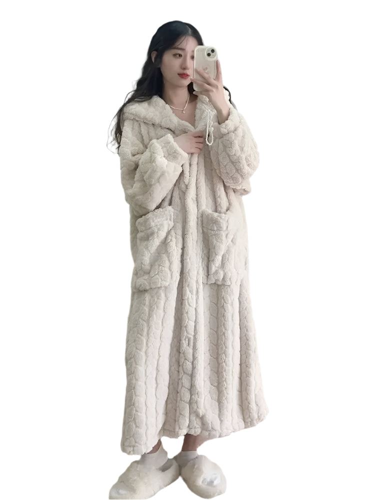 Naisten Fleece Kylpytakki Mukava ja Lämmin 0