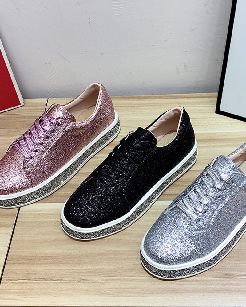 Naisten Glitter Platform Lenkkarit 8