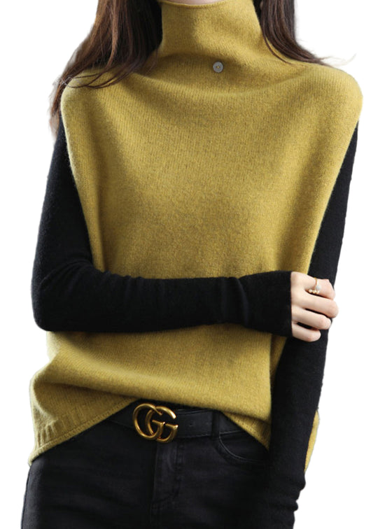 Naisten Hihaton Neuleliivi Turtle Neck 0