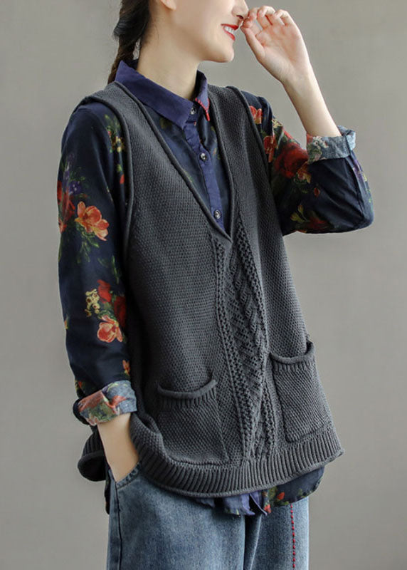 Naisten Hihaton Neuleliivi V-kaula-aukolla 2