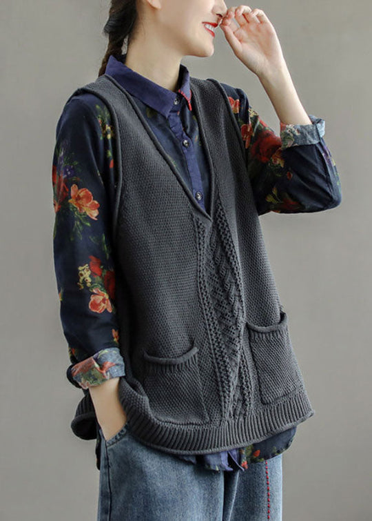 Naisten Hihaton Neuleliivi V-kaula-aukolla 2