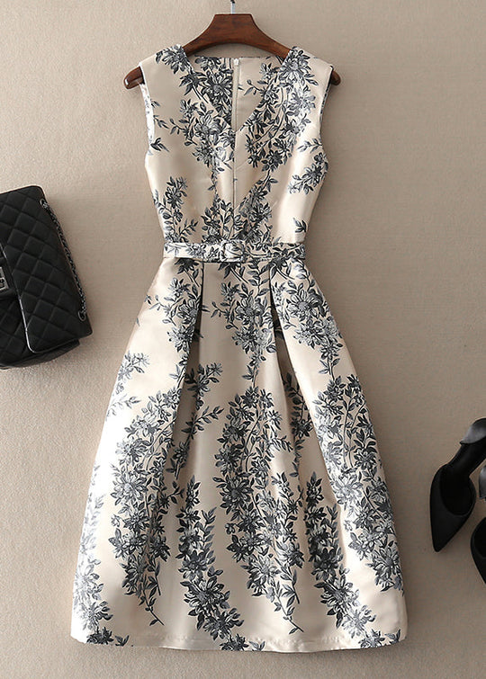 Naisten Hihaton Printti Mekko Vetoketjulla 0