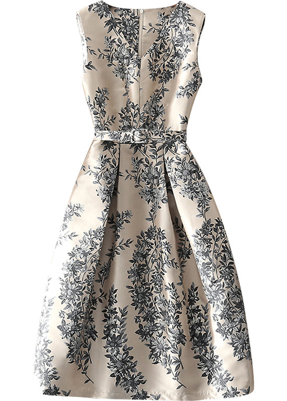 Naisten Hihaton Printti Mekko Vetoketjulla 4