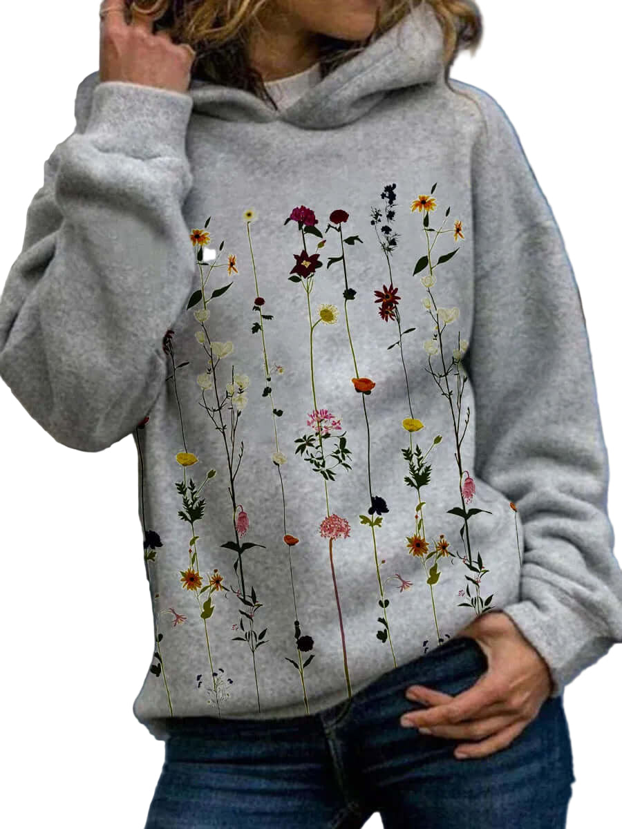 Naisten Huppari Kukkaprintillä Rento 0
