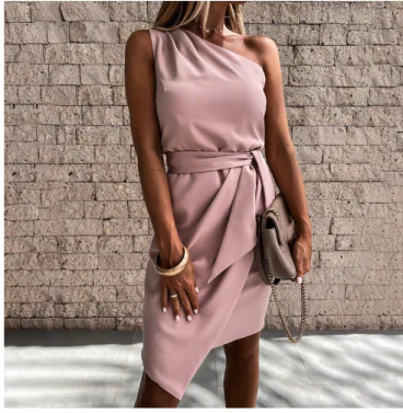 Naisten Iltapuku Epäsymmetrinen Hihaton Tyyli 4