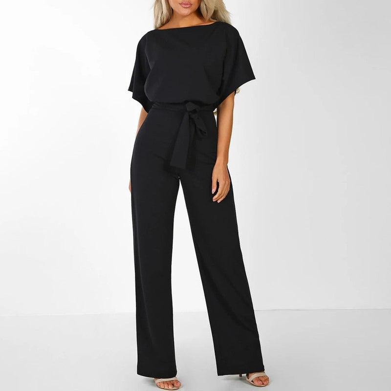 Naisten Jumpsuit Korkeavyötäröinen Laaja Lahje Polyesteri 2