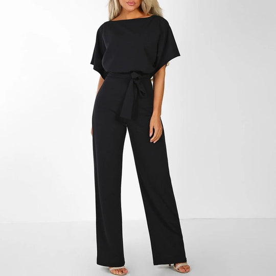 Naisten Jumpsuit Korkeavyötäröinen Laaja Lahje Polyesteri 2