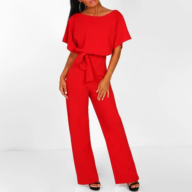 Naisten Jumpsuit Korkeavyötäröinen Laaja Lahje Polyesteri 8