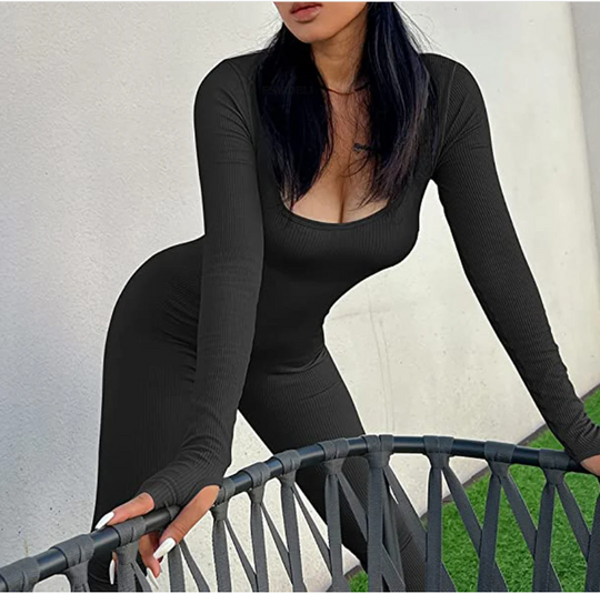 Naisten Jumpsuit Neliskulmainen Kaula-aukko Polyesteri 0