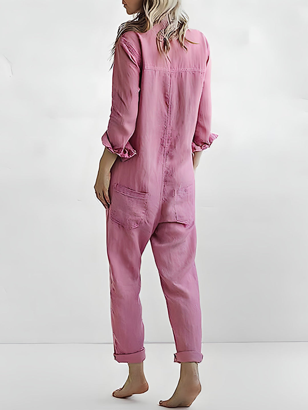 Naisten Jumpsuit Polokraagalla ja Kapeilla Housuilla 3