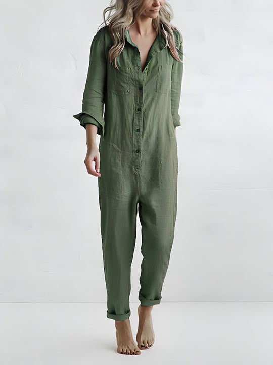 Naisten Jumpsuit Polokraagalla ja Kapeilla Housuilla 6