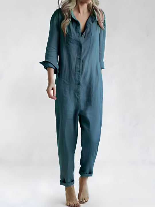 Naisten Jumpsuit Polokraagalla ja Kapeilla Housuilla 7