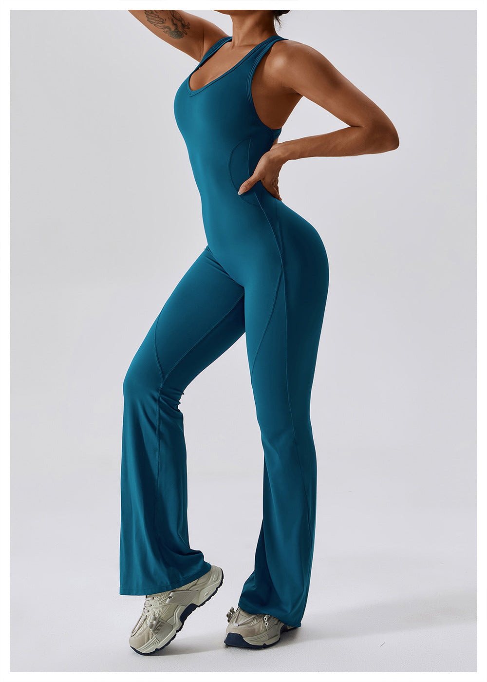 Naisten Jumpsuit V-halkio Muotoiltu Nylon 8