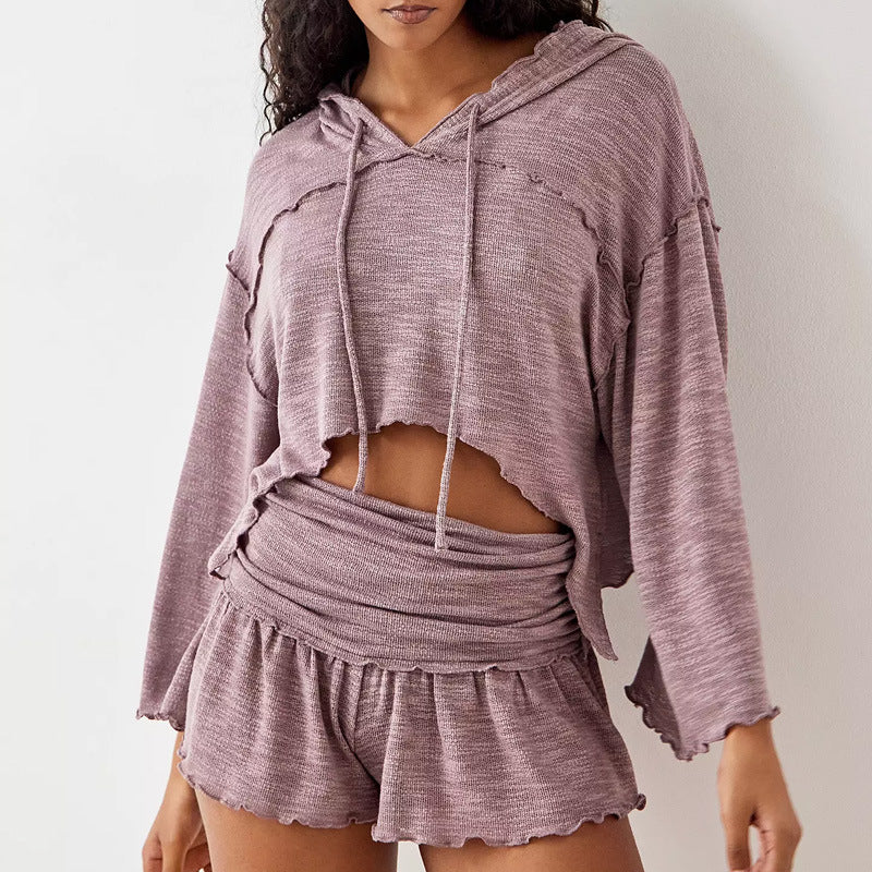 Naisten Kahden Osan Setti – Lyhythihainen Cropped Paita – Korkeavyötäröiset Flowy Shortsit 2