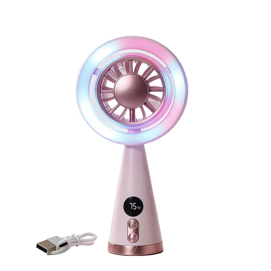 Naisten Kannettava Mini Tuuletin LED-valolla 0