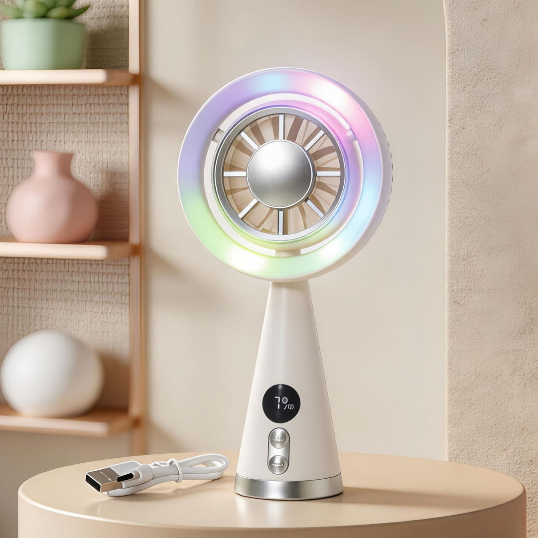Naisten Kannettava Mini Tuuletin LED-valolla 6