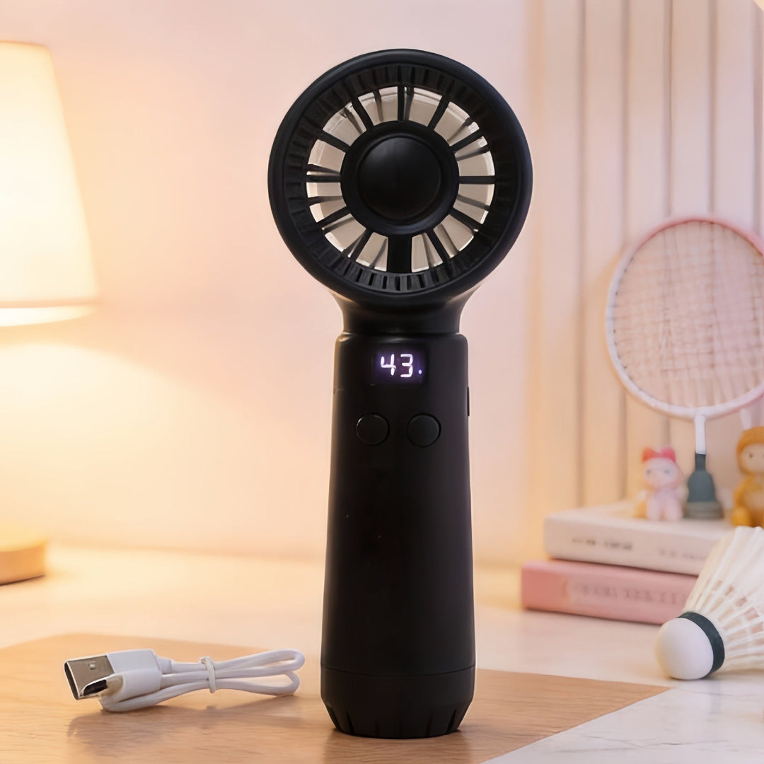 Naisten Kannettava USB-Käsituuletin Modernilla Lämpötilanäytöllä 6