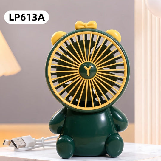 Naisten Käsituuletin Eläinaiheinen Design Kompakti USB-lataus 7