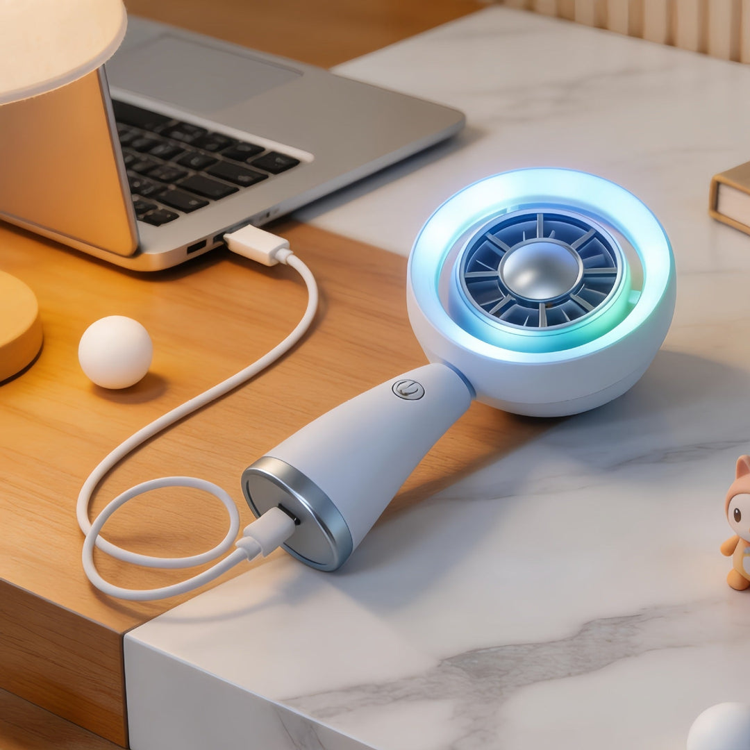 Naisten Käsituuletin Modernilla Muotoilulla RGB-Valaistuksella 2