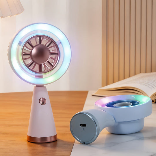 Naisten Käsituuletin Modernilla Muotoilulla RGB-Valaistuksella 4