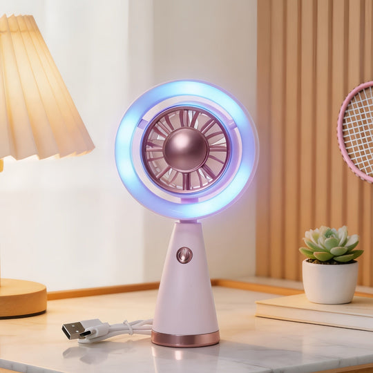 Naisten Käsituuletin Modernilla Muotoilulla RGB-Valaistuksella 5