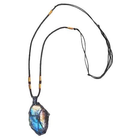 Naisten Kaulakoru Lohikäärme Ja Labradoriitti Taideteos 5