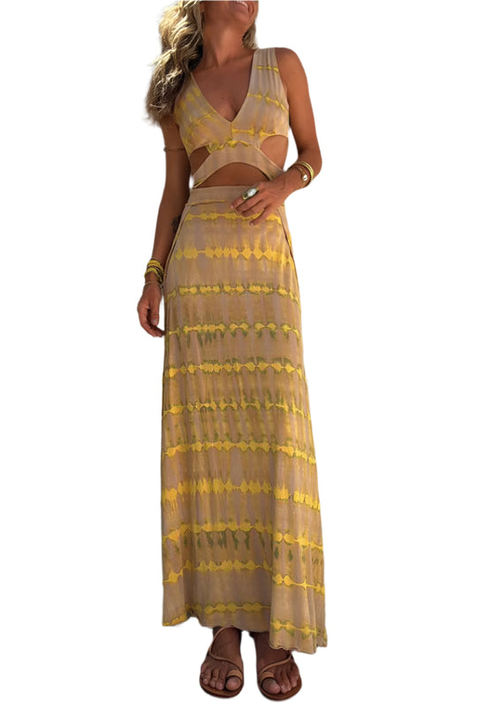 Naisten Kesämekko Tie-Dye Leikkauksella Stretch-Materiaali 0