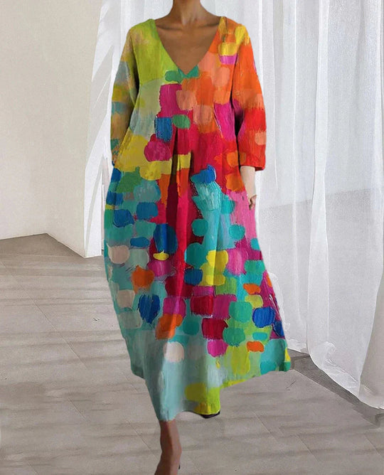 Naisten Kesämekko Värikkäällä Printillä Pellavaa 1
