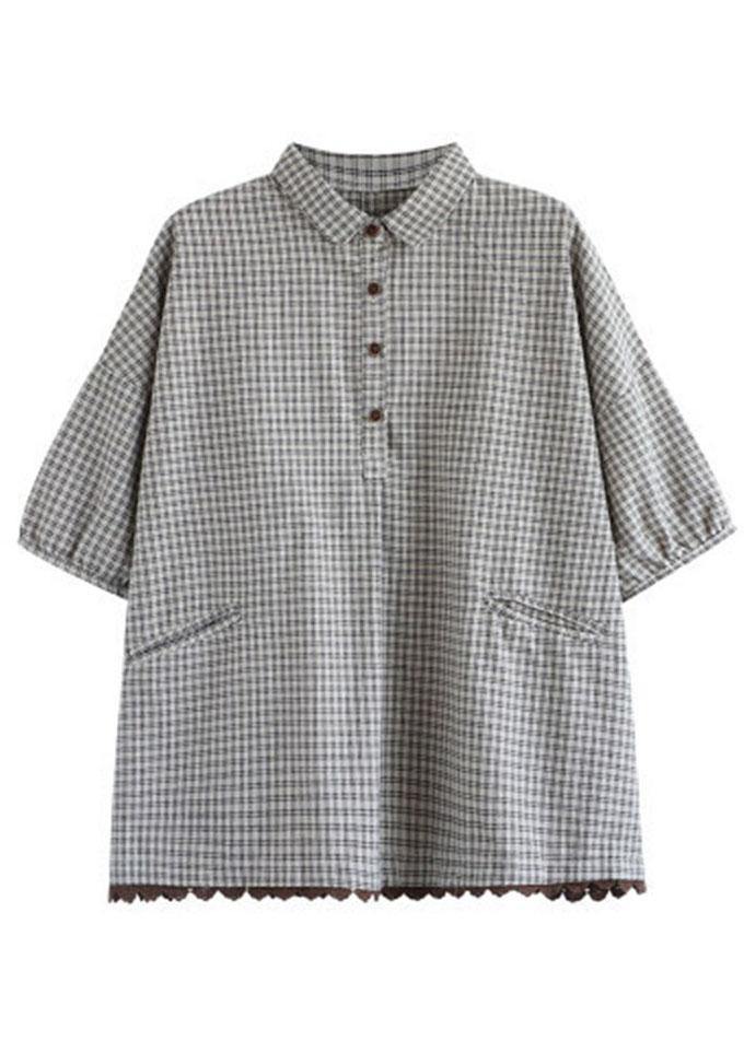 Naisten Kesäpatchwork Puolihihainen Paita Tummanharmaa 4