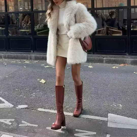 Naisten Keskitakki Tyylikkäällä Siluetilla 2