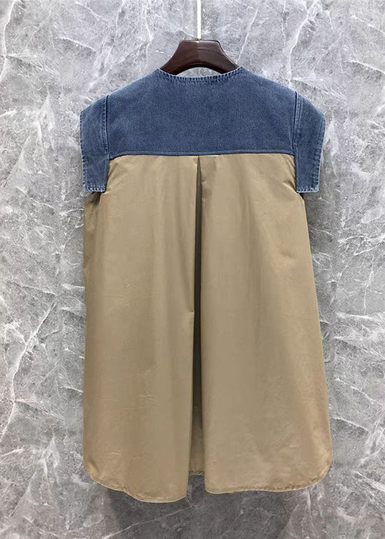 Naisten Khaki Denim Topi Rusetilla 1