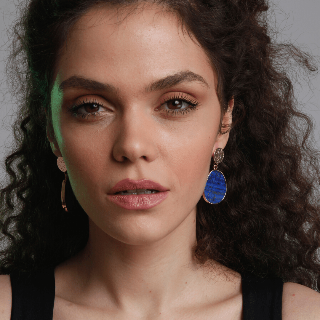 Naisten Korvakorut Lapis Lazuli 3