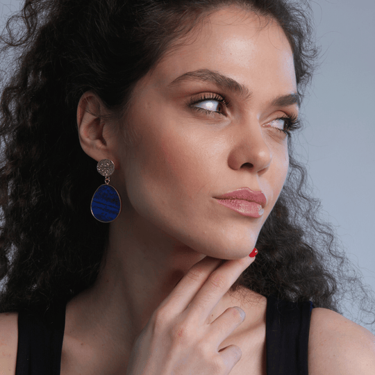 Naisten Korvakorut Lapis Lazuli 4