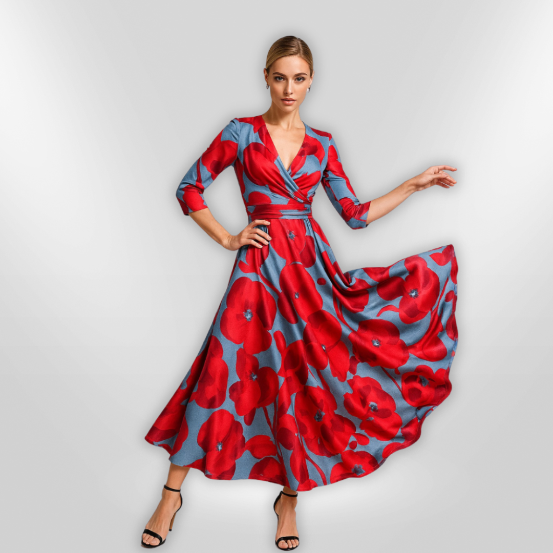 Naisten Kukallinen Mekko Elegantti Design 1