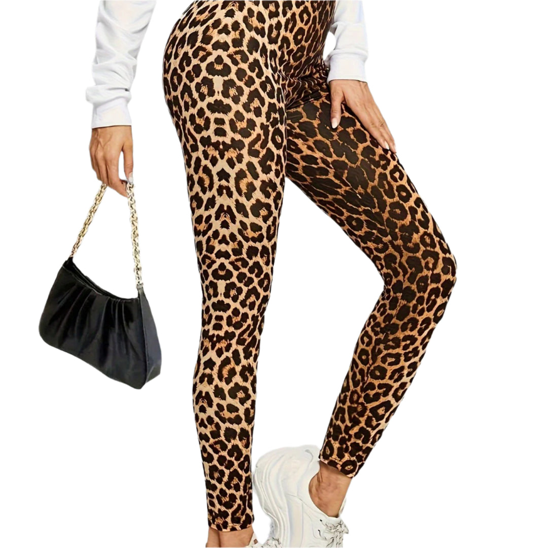 Naisten Leggings Luipaardikuosi Mukava Polyesteri-Spandex 0