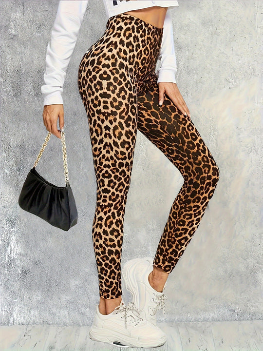 Naisten Leggings Luipaardikuosi Mukava Polyesteri-Spandex 1