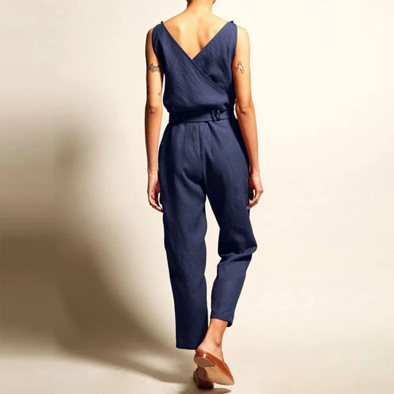 Naisten Linnen Jumpsuit Mukava ja Tyylikäs 1