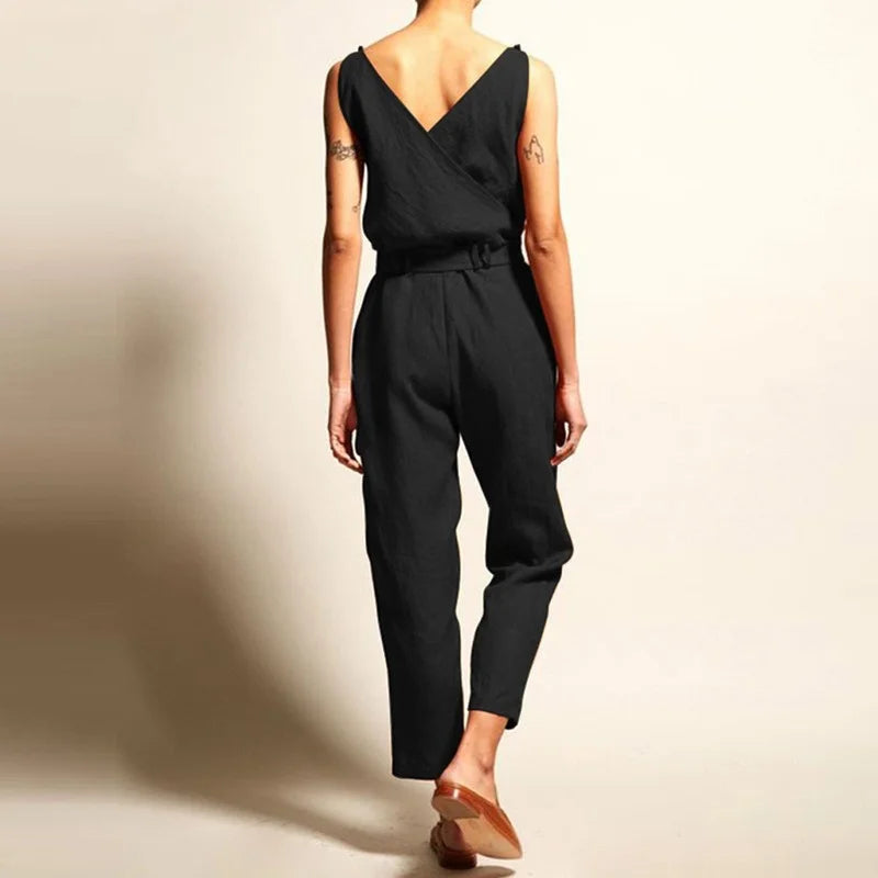 Naisten Linnen Jumpsuit Mukava ja Tyylikäs 5