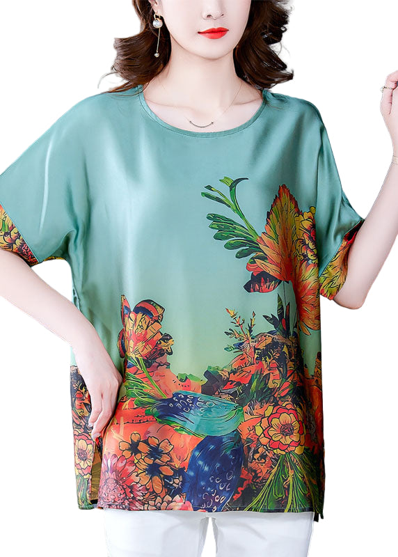 Naisten Lyhythihainen O-pääntieprintti Toppi 3