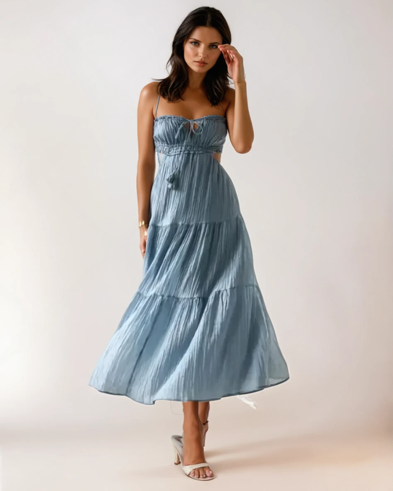 Naisten Maxi Mekko Boho Chic Leikkauksilla 1