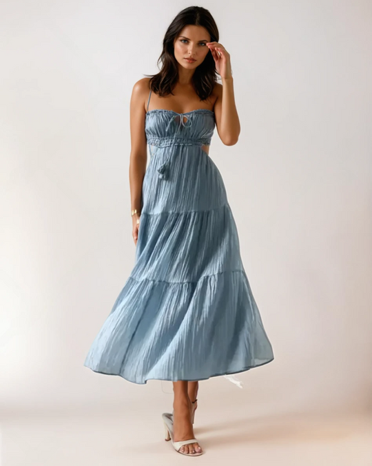 Naisten Maxi Mekko Boho Chic Leikkauksilla 1