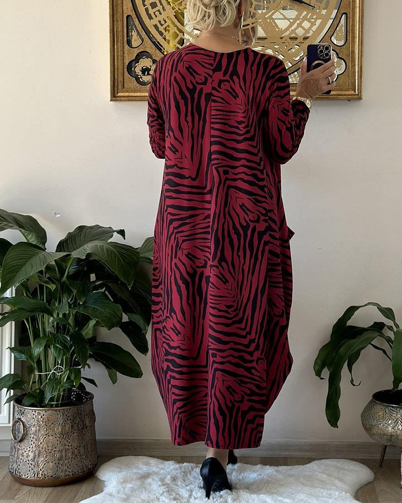 Naisten Maxi Mekko Rento Printti Puuvillasekoite 2