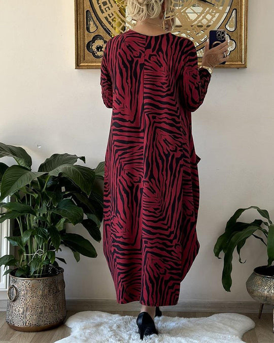 Naisten Maxi Mekko Rento Printti Puuvillasekoite 2
