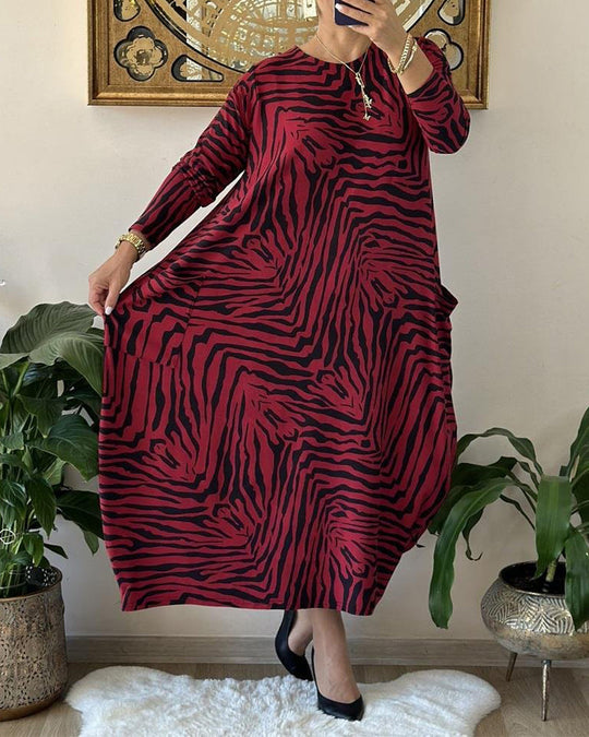 Naisten Maxi Mekko Rento Printti Puuvillasekoite 3