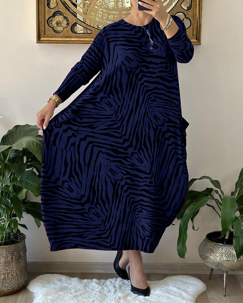 Naisten Maxi Mekko Rento Printti Puuvillasekoite 4