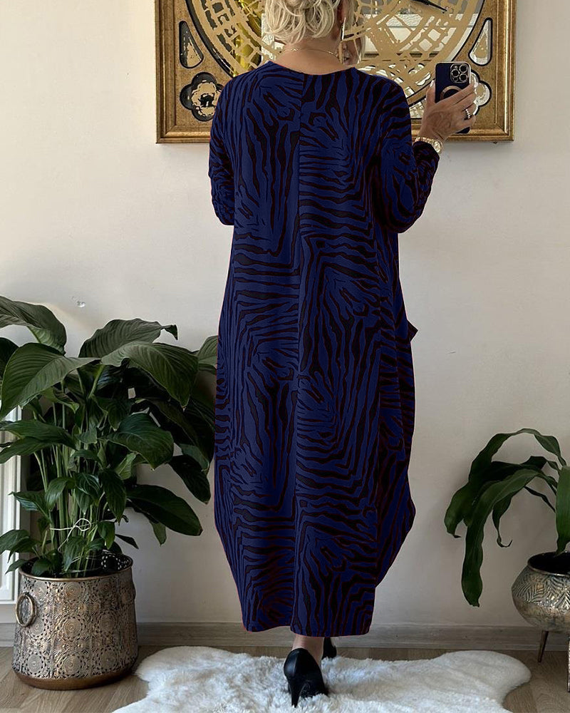 Naisten Maxi Mekko Rento Printti Puuvillasekoite 5
