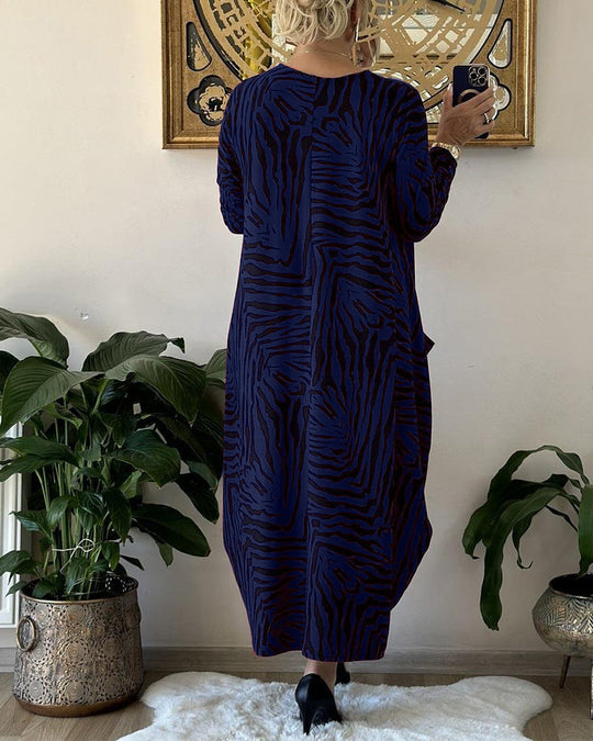 Naisten Maxi Mekko Rento Printti Puuvillasekoite 5