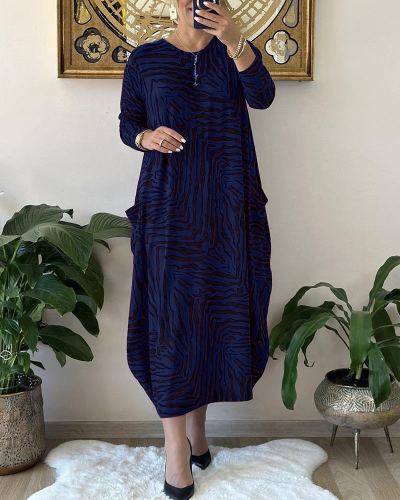 Naisten Maxi Mekko Rento Printti Puuvillasekoite 6